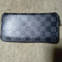 ルイビトンダミエデザイン ブラックレザー長財布