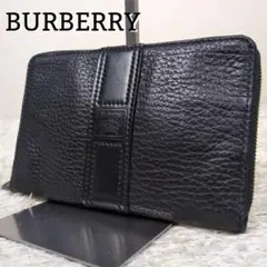 バーバリー クラッチバッグ ホースロゴ レザー ブラック