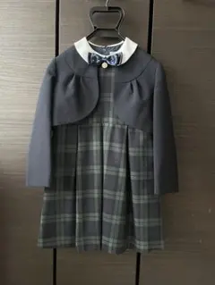 チェック柄ジャケット付きドレス