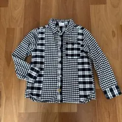 長袖チェックシャツ ブラック・ホワイト