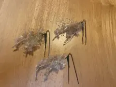 エレガントな透明ビーズヘアピン3個セット