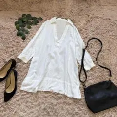 6037❃ラウンジドレス❃シアースキッパーブラウス【38】シャツチュニックのサムネイル
