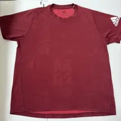 adidas バーガンディ Tシャツ o
