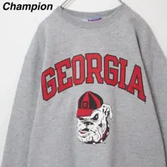 【ジョージア大学】チャンピオン スウェット ビッグロゴ カレッジロゴ グレイ M