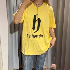 archive英字プリントTシャツ半袖黄色y2kストリートアメカジ