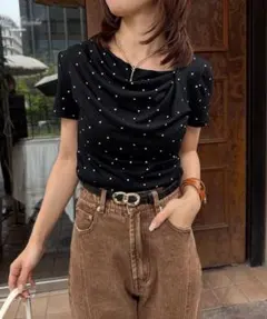 Thevon. ゼヴォン ドットドレープTシャツのサムネイル