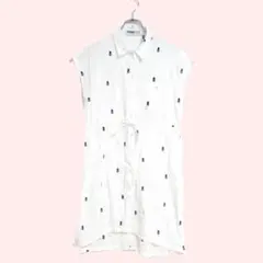 ZARA BASIC シャツワンピース 白 S 薄手 ガーゼ素材 夏 おしゃれ