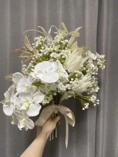 【美品】 《最終値下げ》 ウェディングブーケ ブートニア付き アーティフィシャル