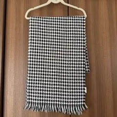 チェック柄フリンジマフラー