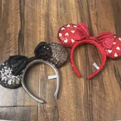 ディズニー　ミニー　カチューシャセット　ラメ　スパンコール　バラ売りOK