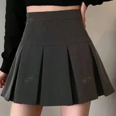 グレー プリーツスカート レディース