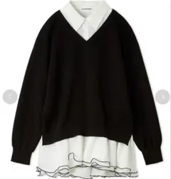 シャツドッキングフリルミニワンピース　LILYBROWN