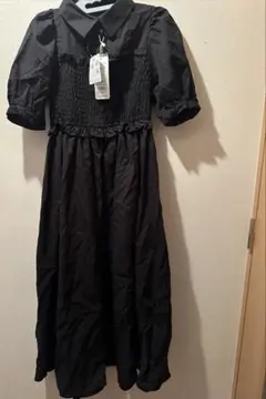 レトロガール 半袖 ロングワンピース