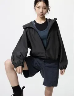 ユニクロ ブラック UNIQLO ポケッタブル UVカットパーカー