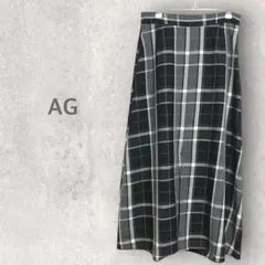 【エージーバイアクアガール】ロングスカート M チェック柄 前側スリット入り