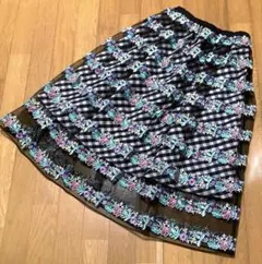 chesty チェスティ　ギンガムチェック　花柄刺繍チュールスカートのサムネイル