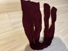 新品紅色アーガイルタイツM -L