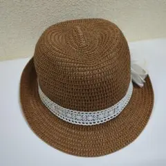 Navy ブラウン 麦わら帽子 56CM