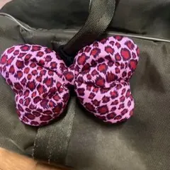 スクバに♡可愛い♡一個600円！ リボン型♡ピンクヒョウ柄♡デカリボンゴム！！