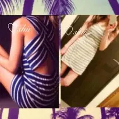 仲村美香 ちゃんもご購入 リゼクシー バッククロス 背中 ボーダー ワンピース