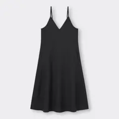 完売品！GUブラック フレアキャミソールワンピース　ブラック