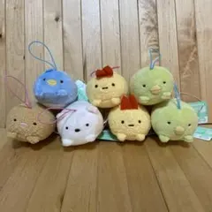 すみっコぐらし うつぶせゴムひも付きマスコット part3 7点