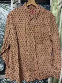 Supreme 長袖シャツ 総柄 ブラウン