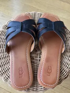 UGG レザーサンダル ブラック　22.5のサムネイル