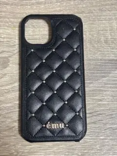 emu キルティングデザイン iPhoneケース ブラックのサムネイル