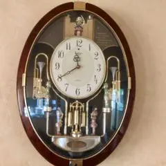 値下げ中(´˘`＊)装飾的なオーバル型掛時計 壁掛け時計 からくり時計
