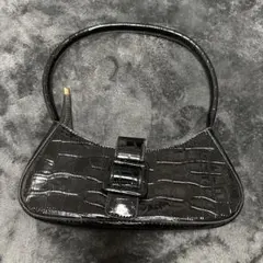 エナメルレザー クロコダイル風 ハンドバッグ