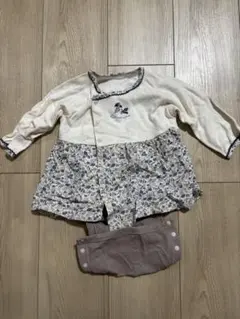 コンビミニ 前開き花柄ロンパース 70cm