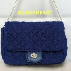 BEAMSHEARTキルティング チェーンショルダーバッグ ネイビー
