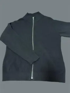 無印良品　洗える畦編みフルジップカーディガン紳士Ｍ・黒