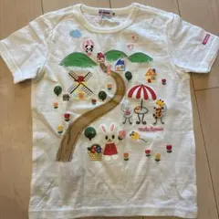 【新品未使用】ミキハウス Tシャツ サイズ100 刺繍