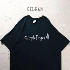 GILDAN Tシャツ 骨　ピースサイン　Cripplefinger ブラックのサムネイル