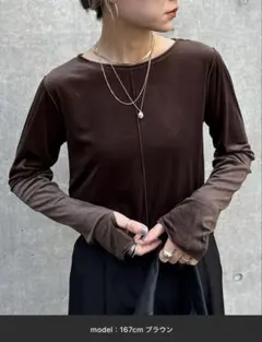 feepru シアーベロアロンTee ブラウン 長袖 Tシャツのサムネイル