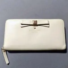 kate spade ホワイトレザー 長財布 アイボリー