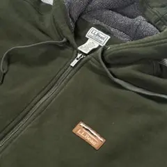 L.L.Bean カタディンロゴ 裏ボア ジップパーカー オリーブ S