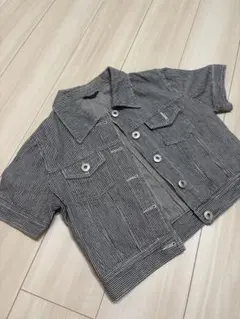 ストライプ ショートジャケット M