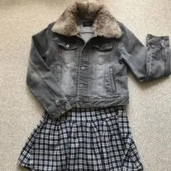 COMME CA 女の子140ジージャン　リアルファー付き
