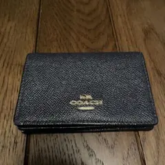 COACH ネイビー レザー 名刺入れ