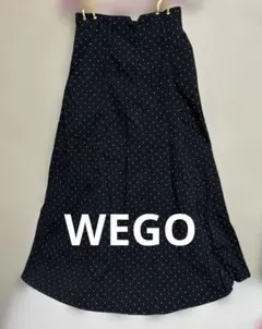 WEGO ドット柄 フレアロングスカート ブラックのサムネイル