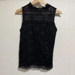 黒 レース ノースリーブ トップス　ロペピクニック