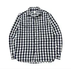 GAP ギャップ ヘビーウェイトネルシャツ ネイビー チェック柄 Sサイズ