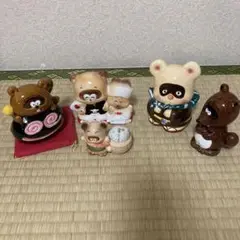レトロ　タヌキ・キツネ　貯金箱