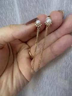 ヴァンドーム青山　パール チェーン イヤリング