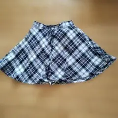 白黒　チェック　キュロットフリルスカート　W62〜66cm ONWARD