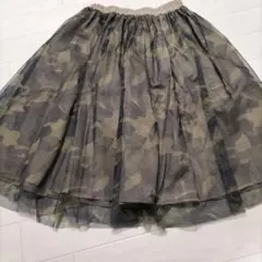 迷彩　チュールスカート　L