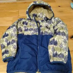 ミキハウス　ＰＩＣＮＩＣ冬用フード付きコート ネイビー 木柄